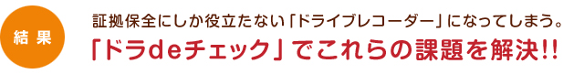 「ドラdeチェック」でこれらの課題を解決!